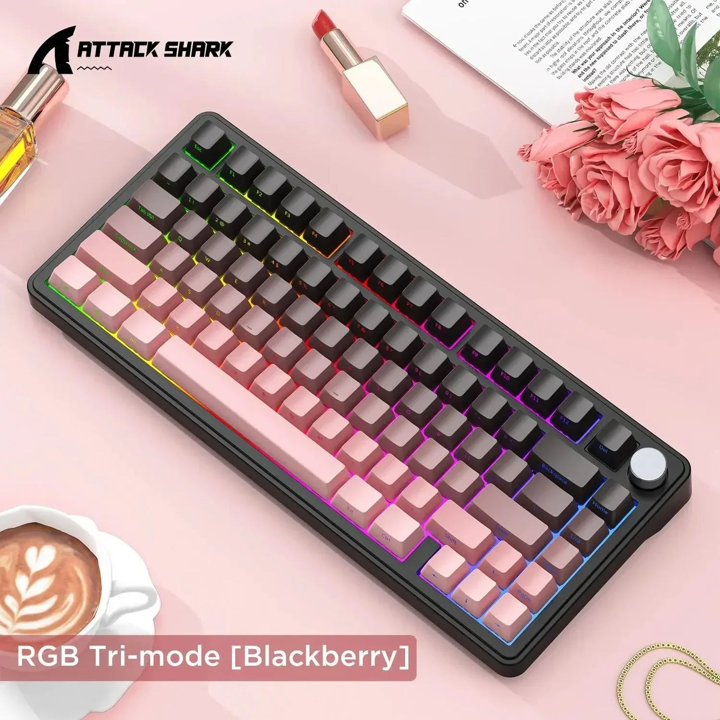 Klawiatura mechaniczna ATTACK SHARK X85, RGB, trójtrybowa, z wymiennymi klawiszami