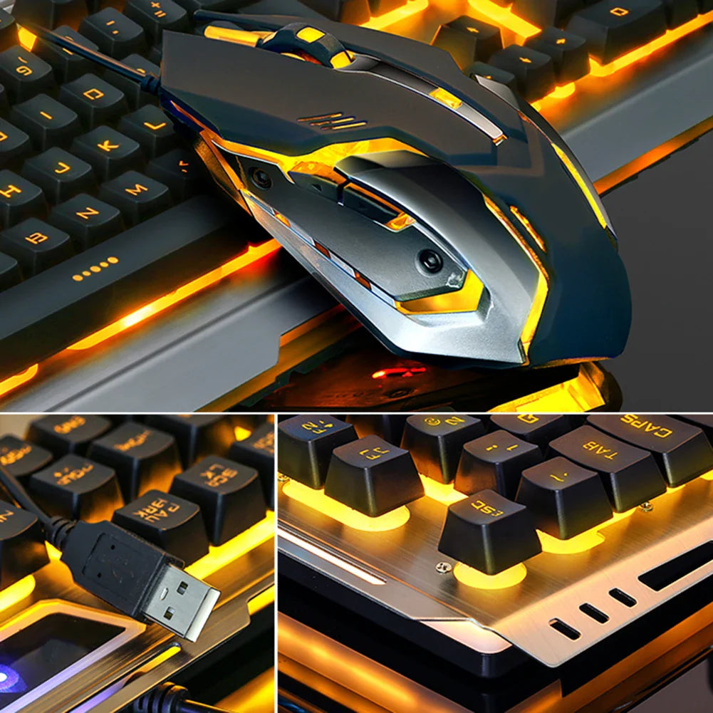 Zestaw klawiatury i myszy RGB, przewodowy/bezwprzewodowy, podświetlana, do PC/laptopa