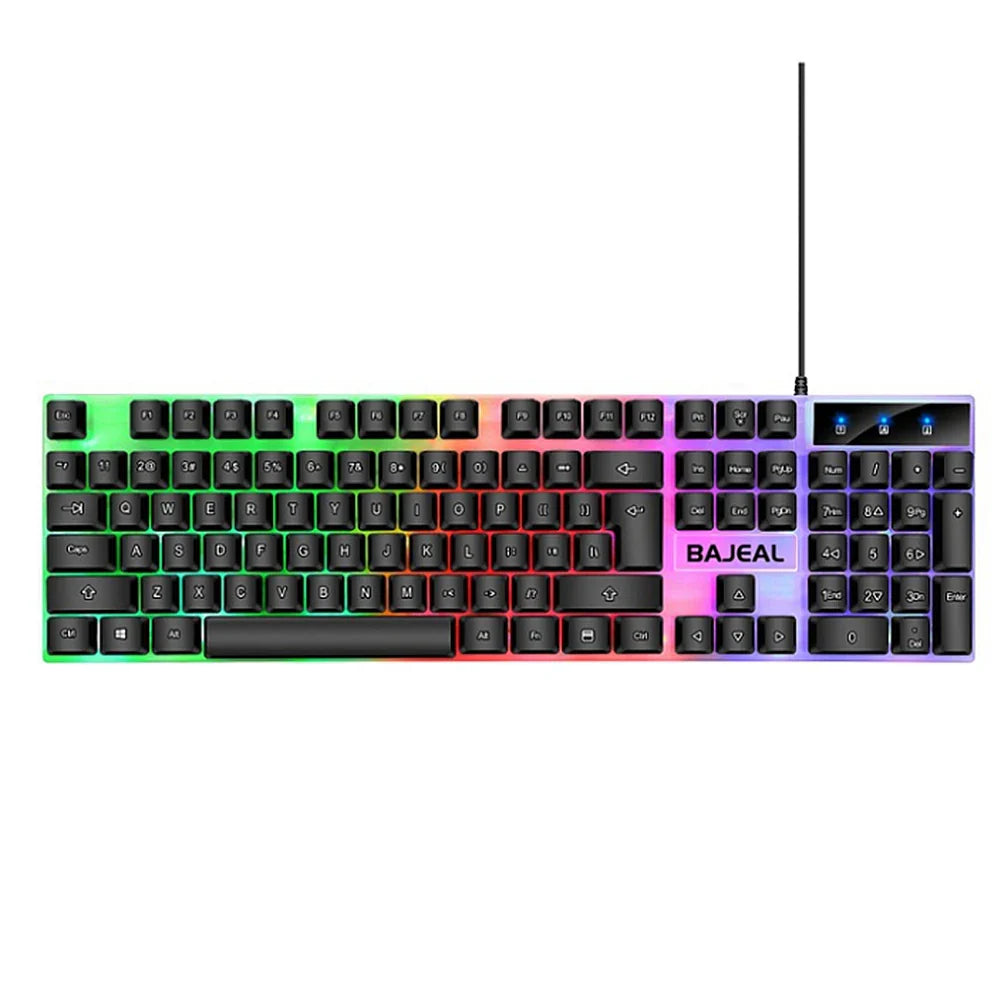 Zestaw klawiatury i myszy RGB, przewodowy/bezwprzewodowy, podświetlana, do PC/laptopa
