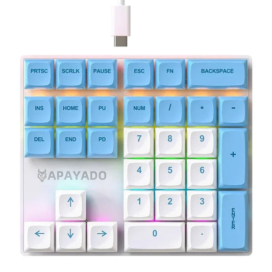 Mini klawiatura mechaniczna, 33 klawisze, RGB, do finansów i księgowości